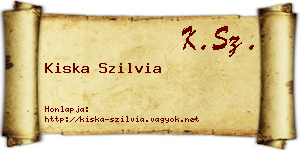 Kiska Szilvia névjegykártya