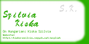 szilvia kiska business card